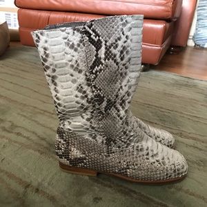 Python Leather High Boots